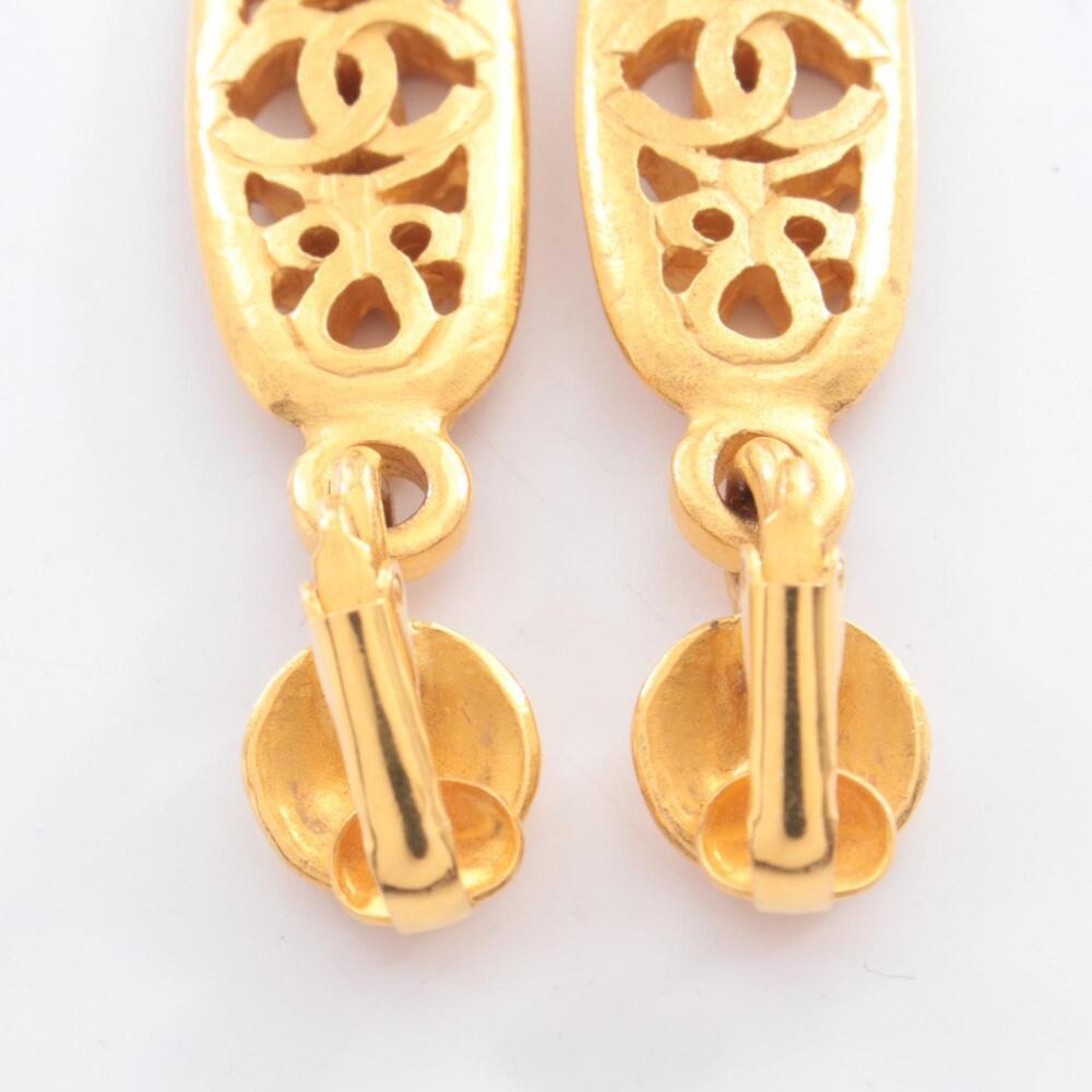 CHANEL Authentic Gold Logo Earrings - Picture 5 of 5